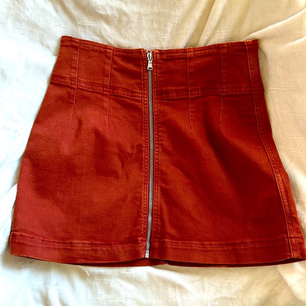 Rust Free People Mini Skirt-29